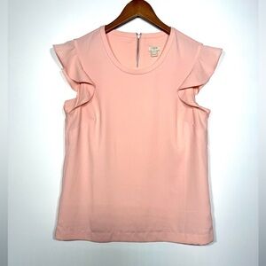 J Crew Ruffle Cap Sleeve Top